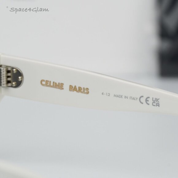 NEW Celine CL40195I 25C Ivory Silver Mirror Mask Unisex Sunglasses CL 40195I - Picture 5 of 8
